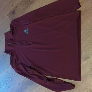 Adidas Burgundy Quarter-Zip Pullover